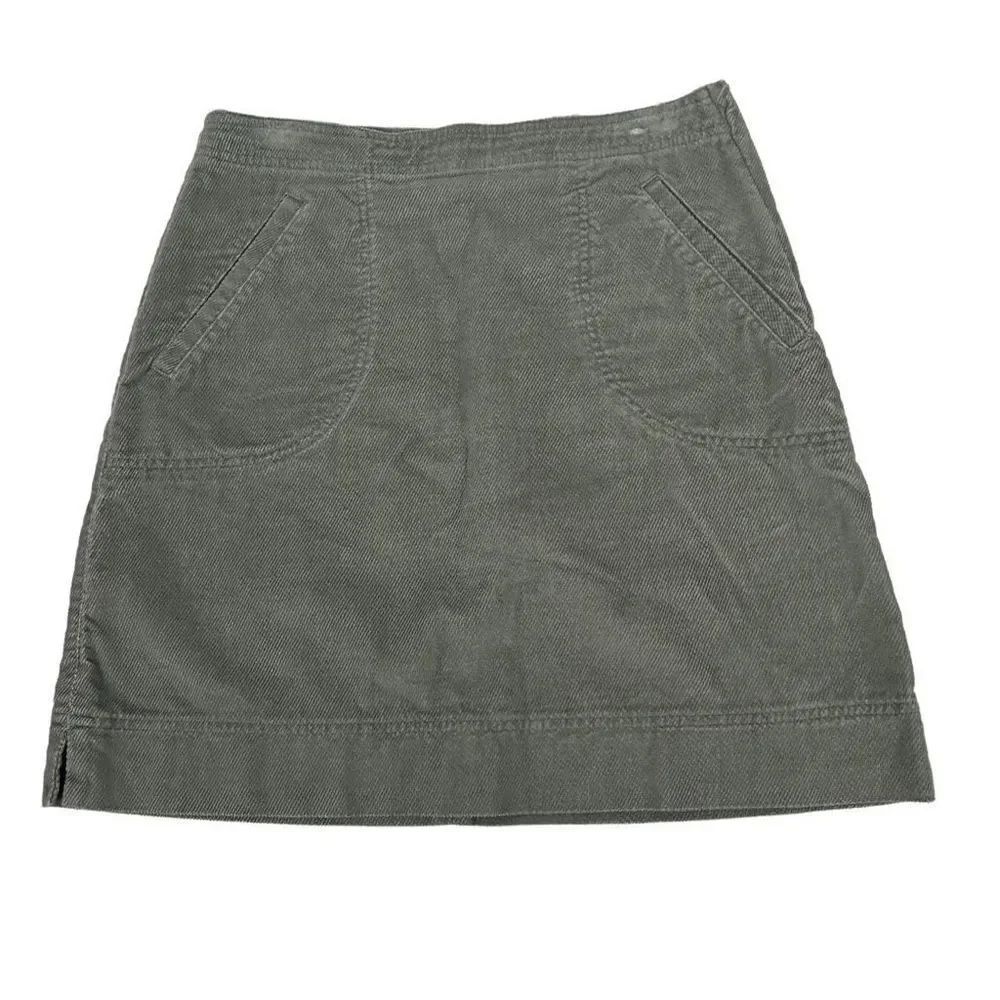 J. Jill Gray Cotton Velour Corduroy Mini skirt size 6